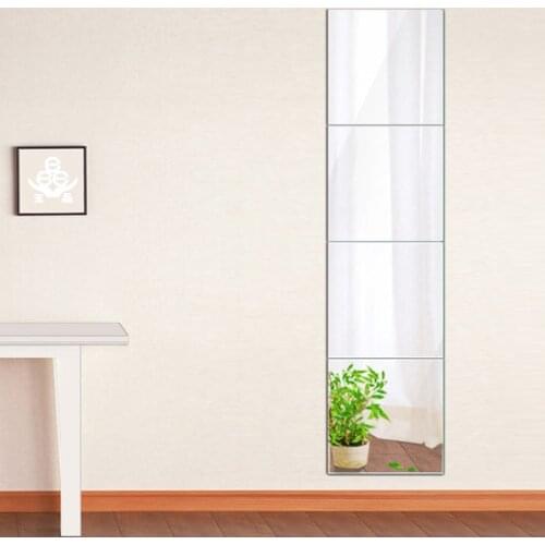 4 Full-length Mirrors Splicing 300x300mm self-adhesives Acrylic Plastic Mirror Dressing Table Fitting micro furniture Home Decor