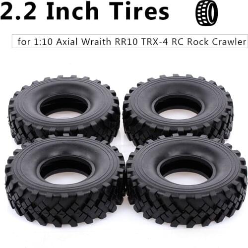4Pcs 2.2 Inch 127mm Rock Crawler Tires 1/10 RC Rock Crawler Tires for 1:10 Rock Axial Wraith RR10 RC Rock Crawler Truck Parts
