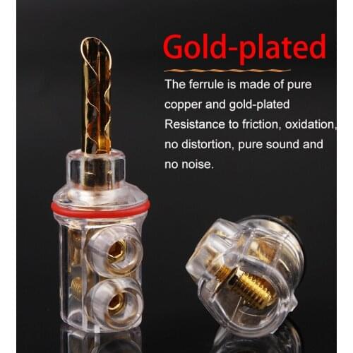 8 Pieces HiFi Speaker Cable Banana Plug Copper Lock Audio Line Connector 8mm