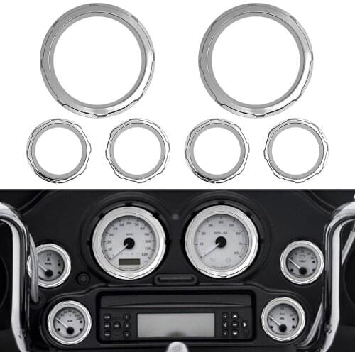 Motorcycle Aluminum Instrument Speedometer Gauge Burst Bezel Kit For Harley Touring Electra Street Tri Glide FLHT 1996-2013