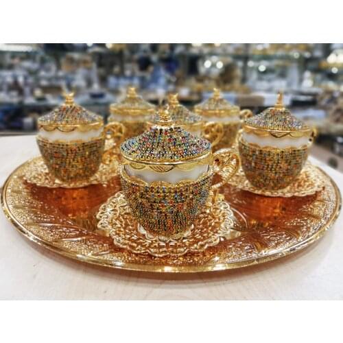 Arabic Coffee Set, Turkish Coffee Set, Coffee Service Set, Coffee Mugs, Espresso Cups, Gold Coffee Set, Coffee Lover Gift, Chris