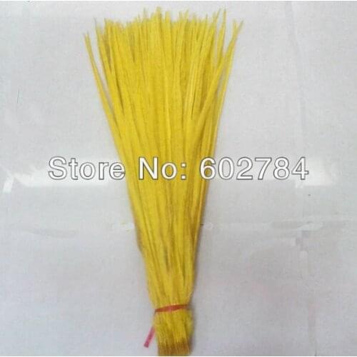 Free Shipping 100PCS 55-60cm 22-24 inches Yellow Pheasant tail feathers Bleached and Dying ringneck pheasant feather