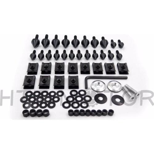Aftermarket free shipping motorcycle parts Normal Fairing Bolts Kit For 1998-2002 Kawasaki Ninja ZX6 ZX6R ZX9R BLACK