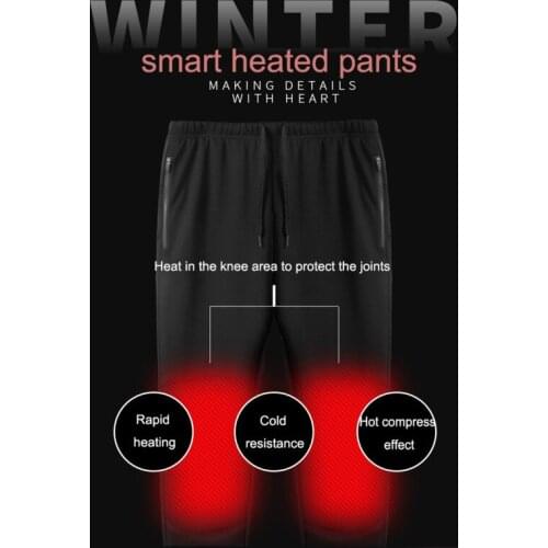 USB Intelligent Thermal Trousers Super Warm Mens Electric Heated Pants Smart Heating Pants Winter Windproof Pants Charging