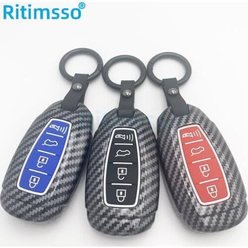 ABS Car Key Case for Hyundai Kona Azera Grandeur IG Santa Fe I30 IX35 Elantra Remote Fob Cover Keychain Bag Auto Accessories