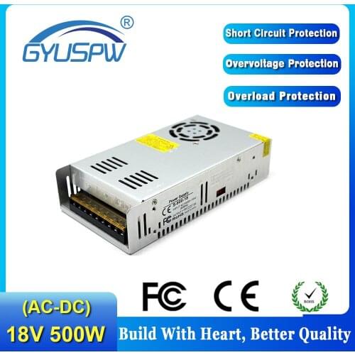 DC 18V 27.8A 500W Power Source Transformer 110V 220V AC to DC18V Power Adapter for Attendance System Lighting Stepper motor