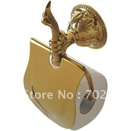 FREE SHIPPING new design 24k GOLD roll holder with cover toilet paper holder
