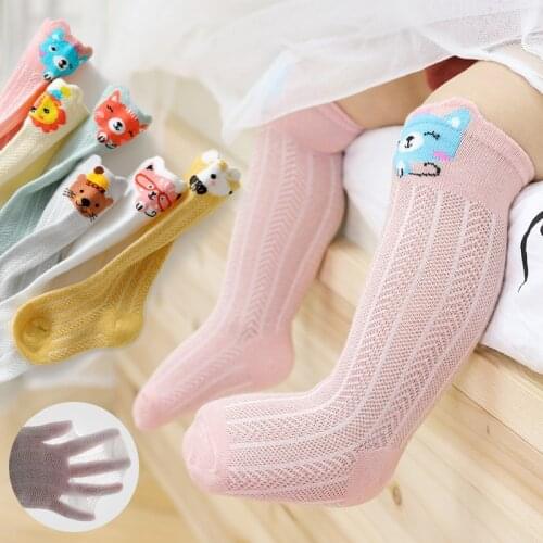 3 Pairs Baby Girl Socks Toddler Baby Cotton Spring Summer Mesh Baby Knee High Socks Newborn Infant Long Baby Boys Stocking