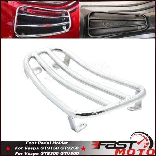 Chrome Rear Luggage Rack Bracket Motorbike Foot Pedal Holder For Vespa GTS150 250 300 GTV300 GTS250 GTS300 Accessories 2017-2021
