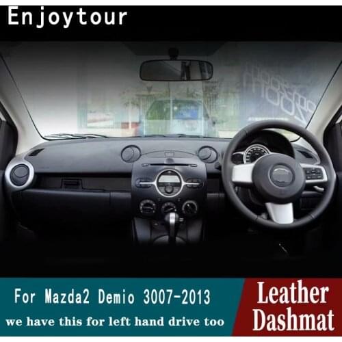 For Mazda 2 Demio 2007 2008 2009 2011 2013 2012 Leather Dashmat Dashboard Cover Pad Dash Mat Carpet Car Styling Accessories RHD
