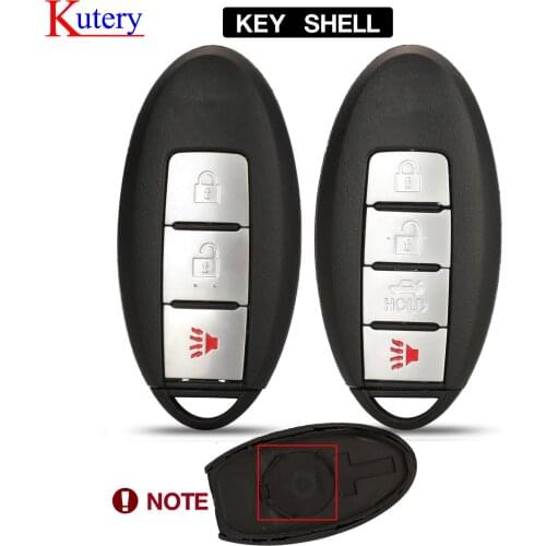 Kutery For Infiniti G37 G25 EX25 FX35 FX37 M25 Keyless Case 3/4 Buttons Smart Remote Key Shell Uncut Blade Key Replacement