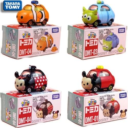 Domeka tomy alloy car model Jenga the Pooh Snoopy Spiderman Mickey Pooh ornaments scooter childrens toy car