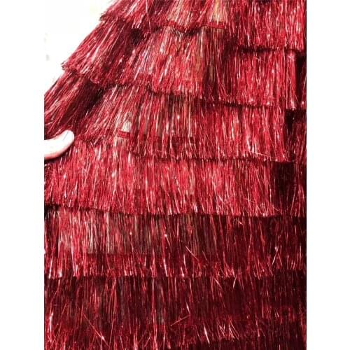 Fashion show shinny fringe Nigerian Lace Fabric Bridal Fashion African Lace Fabric Tulle Mesh Net Lace Materials BZL-12.1728