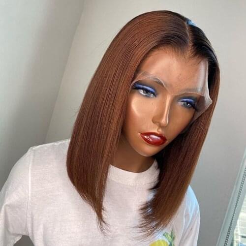 1B/30 Omber Highlight Bob Wigs Straight Lace Front Human Hair Wigs for Women Colored Glueless Human Hair Wigs Bob 13*6 Lace Wig