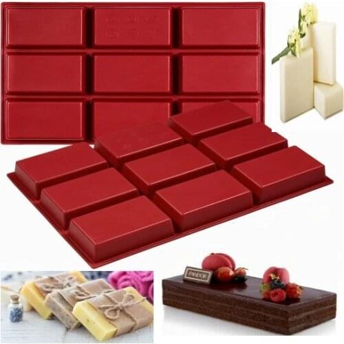 Rectangular Silicone Soap And Cake Mould 9 Cups 9,5x6x3 Cm Free Shipping