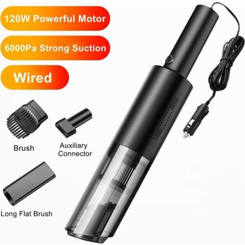 1PC 120W/6000pa Mini Wireless Car Vacuum Cleaner Portable Auto Household Dual-Use Strong Suction with Handheld lvacuum