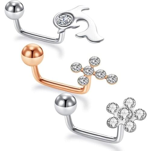 Earrings Cartilage Tragus Earrings Surgical Steel Rook Hoop Helix Conch Snug Lope Daith Earring Barbell Piercing for Women Men