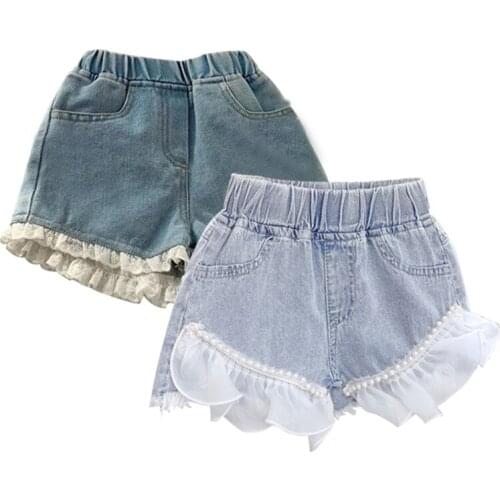 2021 summer girls' Shorts Girls' jeans summer Jeans Shorts Girls' fashion pants versatile pants housewear 23 4 5 6 7 8