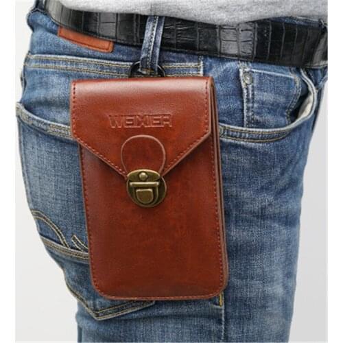 New fashion mobile phone bag men outdoor wear belt mobile phone pockets men lock vertical business coin purse Mens phone pack