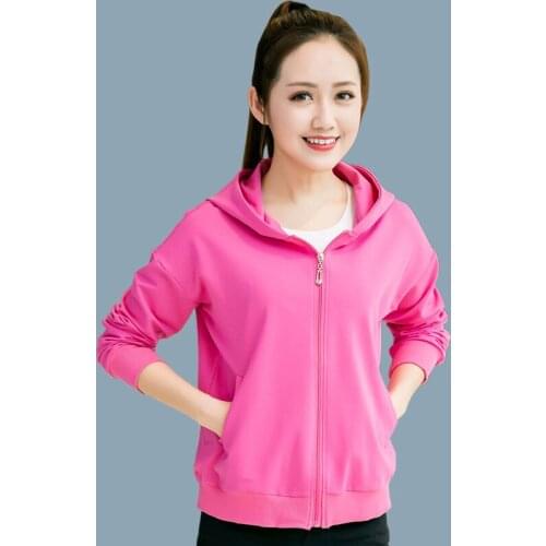 Spring Loose Long Sleeve Hooded Cute Oversized Red Pink Sport Hoodie Women Casual Wear Girls Sweatshirt Ladies Tops Plus Size