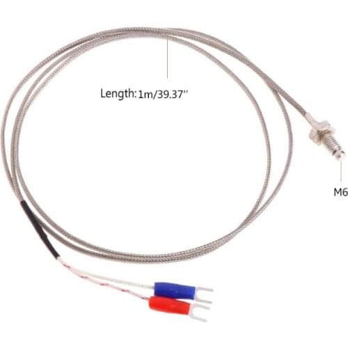 M6 Screw Probe K Type Thermocouple 1m Industrial Temperature Sensor Cable Wire Y5JA