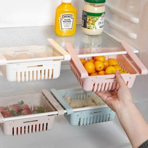 Storage Box Shelf Holder Frigerator Kitchen Organizer Effective Space Saving For Food Retractable Food Organizer Basket Fridge