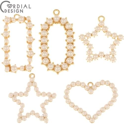 Cordial Design 50Pcs Jewelry Accessories/Geometry Shape/Pendants/Jewelry Findings & Components/Hand Made/Imitation Pearl/DIY