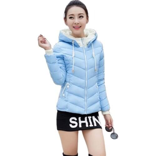 2021 Winter Jacket Women Plus Size Womens Parkas Thicken Outerwear Hooded Coats Short Female Slim Cotton Padded Basic Tops D