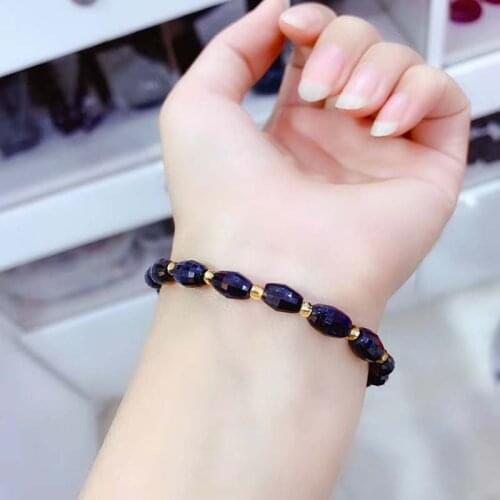 Natural Sapphire Chain Bracelets For Women S925 Silver Real Blue Gemstones Fine Jewelry Gifts Top Quality 7*9MM Daily Accessorie