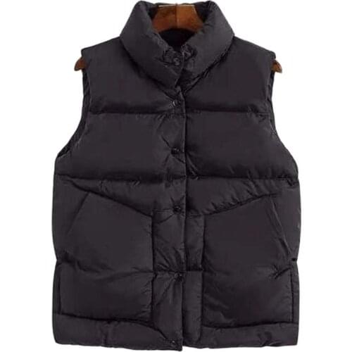 Women Vest Short Windproof Lightweight Waistcoat Coat Sleeveless Cotton Jacket Loose All-Match Bodywarmer Gilets Padded Parkas