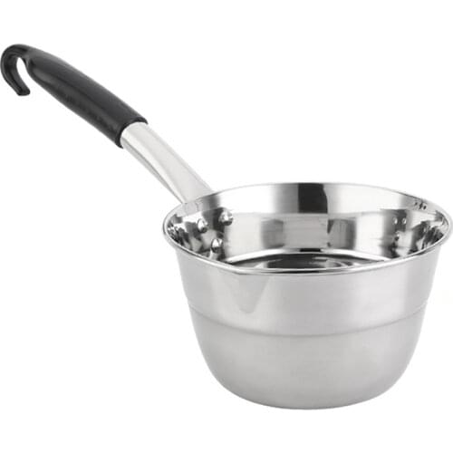 1/1.3L Stainless Steel Thicken Water Ladle With Spout, Hanging Kitchen Water Scoop With Hook, Long Handle Home Soup Spoon Scoops