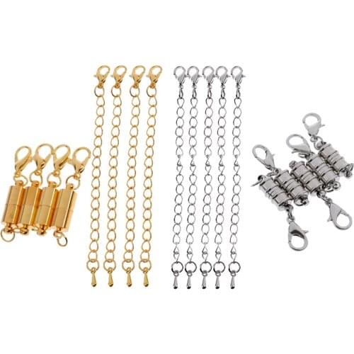 18 Pieces Magnetic Losbater Clasp With Extender Chain DIY Craft Findings