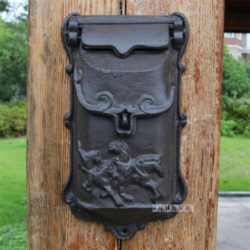 1892 lron Handicraft Lockable Mailbox Retro Mailbox Retro Wall Newspaper Letter Post Box Outdoor Decoration Secure Letterbox