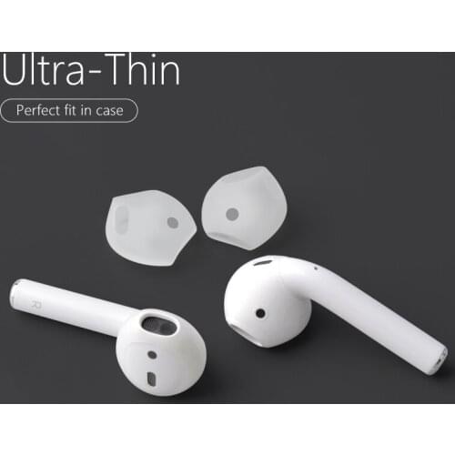 2 pairs Soft Ultra Thin Anti Slip Silicone Case full Cover For Apple AirPods 1 2 Earpods Fashion Color Earphone Tips Earphone