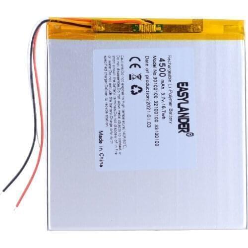 3 line 30100100 best battery brand 3.7V lithium Tablet polymer battery 30101100 4500MAH mobile power DIY tablet computer