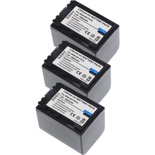 3 NP-FV70 Batteries for Sony FDR-AX700, PXW-Z90V, HXR-NX80, HDR-CX455/B HDR-CX675B, CX330, CX900, PJ340, PJ540, PJ670B, PJ810