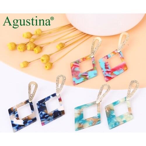 Agustina 2021 acrylic earrings for women geometry earrings korean fashion boho resin earrings drop earring Party jewelry girls