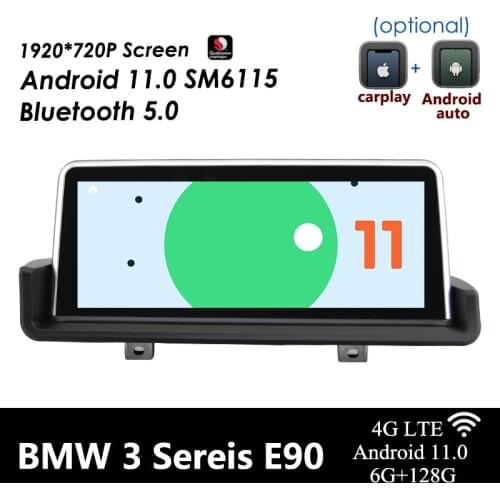 Android 11.0 Car DVD Player For BMW 3 Series E90 E91 E92 E93 2005-2012 idrive Carplay Android Auto 1920*720P HD 8Core