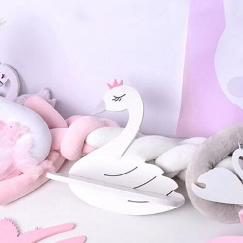 NHBR Cute Swan Storage Holders Floating Shelf Childen Room Clothes Sundries Decoration Racks Wall Shelf Organization