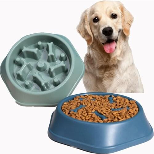 Pet Anti-Pharyngeal Bowl Dog Bowl Dog Cat Bowl Teddy Fighting Bowl Cats And Dogs Slow Food Bowl Pet Supplies