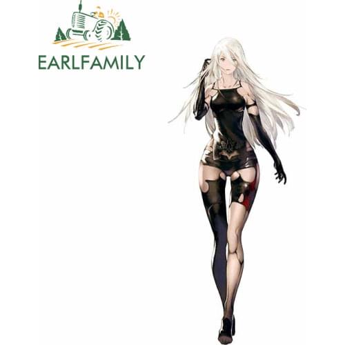 EARLFAMILY 13cm x 6.1cm for Nier Automata Anime Car Sticker Laptop Surfboard Trunk Decal Sunscreen ScratchProof Car Assessoires
