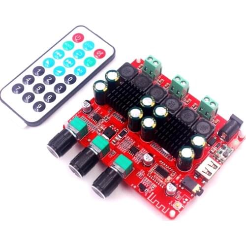 HiFi TPA3116 Bluetooth-compatible4.2 2.1 Channel Stereo Digital Audio Power Subwoofer Amplifiers Board 50W*2+100W FM Radio