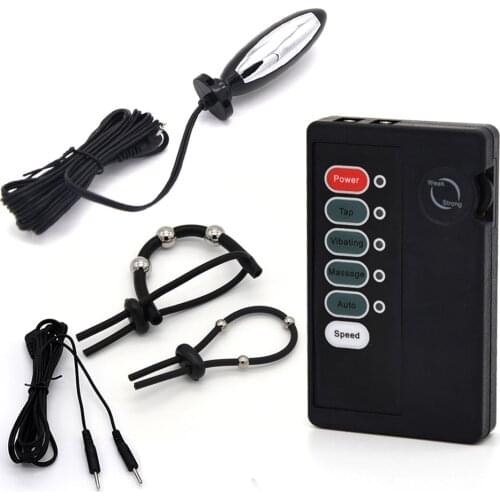 Electric Shock Penis Rings Kits For Male Sex Toys Anal Plug Cock Ring Adult Games Electric Sex Medical Themed Toys For Couples