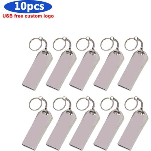 10pcs/lot Metal USB Flash Drive 32GB 16GB 8GB 4GB Pen Drive Flash metal Flash Drive Memory Stick business gift