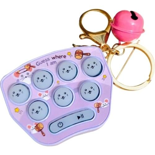 Mini Hamster Memory Game Toy Keychain Led Electronic Hamster Button Game Machine Fidget Childrens Adult Toys