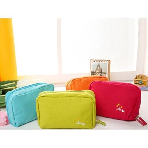 Multi-functional Canvas Cosmetic Bag Women Make Up Wash Bag Passport Pack Cosmetics Beautician Travel Organizer Case