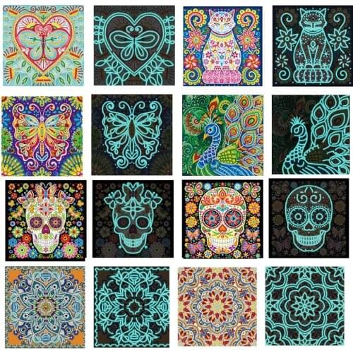 DIY 5D Diamond Painting Kit Luminous Drill Art for Adults Crystal Rhinestone Diamond Embroidery Paintings with Diamond for Decor