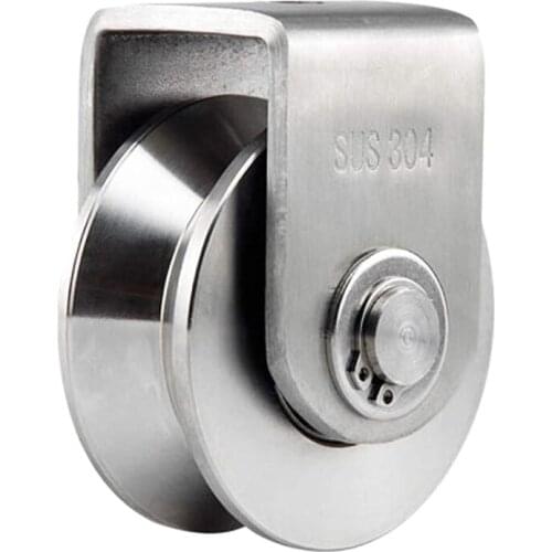 New 2 Inch V Type Pulley Roller 304 Stainless Steel Sliding Gate Roller Wheel Bearing for Material Handling and Moving