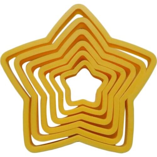 6pcs/set Christmas Star Shape Cookie Mold Cookie Cutters DIY Sugar Craft Mold Cutter Paste Decorating Baking Tool Cookie Tools