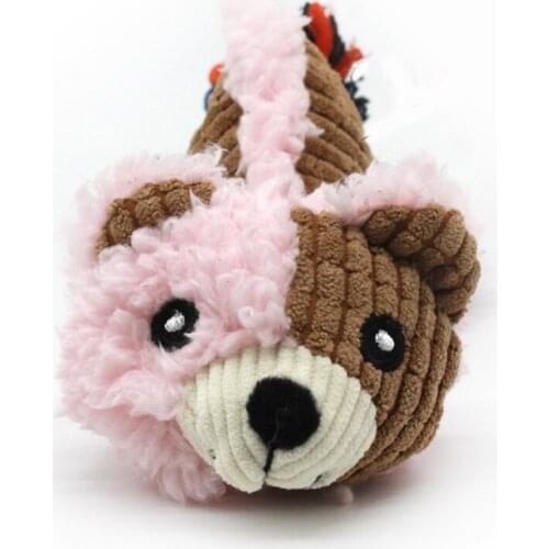 New Funny Pet Dog Toys Cute Bear Shape Chew Squeaky Toys Plush Chewing Sound Molar Bite Grinding Animal Shape for Dogs Supplies